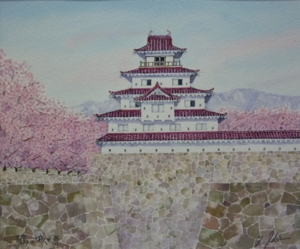 鶴ヶ城の春_24.5×29.5.JPG