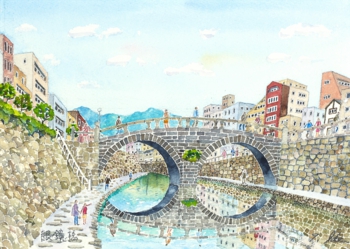 井手_眼鏡橋_21.7×30.0㎝.jpg